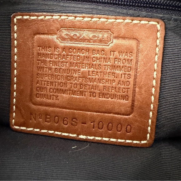 Vintage Coach Denim & Leather Blue Patchwork Pochette Shoulder Hobo Purse - Picture 16 of 16